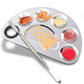 Stainless Steel Makeup Palette with Spatula - 6 Well