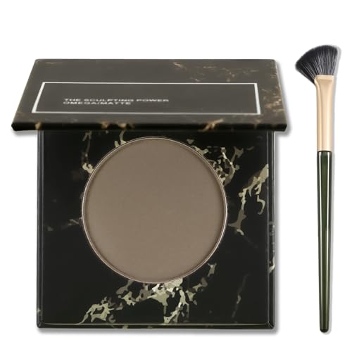 Erinde Matte Grey Contour Palette, Cool Toned Face Sculpting Bronzer Pressed Powder Contour, Lightweight, Ultra-Blendabled, Multiuse Baked Contouring Makeup for Light Skin Tone, 01 Grey Brown