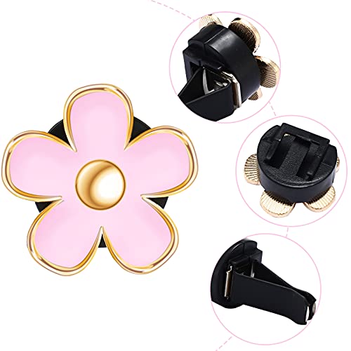 Frienda 6 Pcs Daisy Flower Air Vent Clip Air Freshener Outlet Clip Car Air Conditioning Clip Charm Car Inter Decor(Black, 2.5 cm, 3 cm, 3.3 cm)