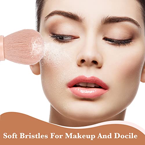 3 Sets Travel Makeup Brush Set 4 in 1 Portable Travel Lip Retractable Eyeshadow Professional Foundation Blending Brush Gifts for Women Facial Cosmetics Makeup Set