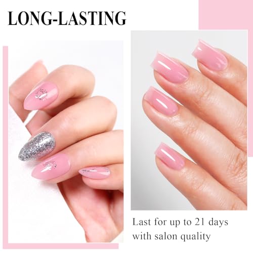 Imtiti Pink Sheer Jelly Gel Nail Polish - 10ml Translucent UV/LED Gel