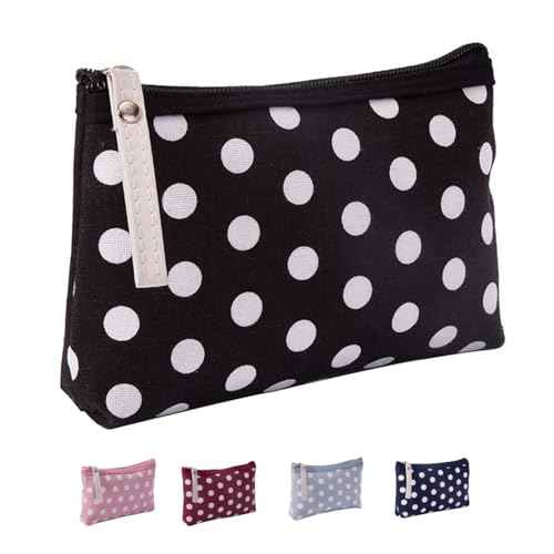 KQCQZ Cosmetic Bag for Women Travel Makeup Bag Toiletry Bag Small Zipper Pouch Cute Purse Make up Travel Organizer Skincare Bag Cosmetic Pouch (A-black)