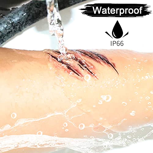9 Sheet Body Face Temporary Tattoos Realistic Fake Wound Stitch Scar Scab Waterproof Horror Sticker Halloween Fool's Day Zombie Masquerade Prank Makeup Props for Kids Adult