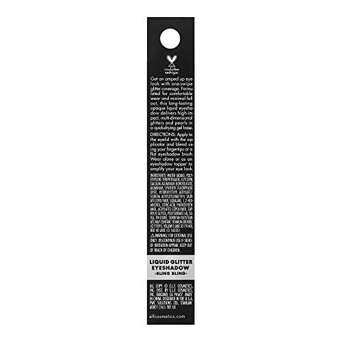 e.l.f. Liquid Glitter Eyeshadow, Long Lasting, Quick-Drying, Opaque, Gel-Based Formula, Creates High-Impact, Multi-Dimensional Eye Looks, 0.1 Fl Oz