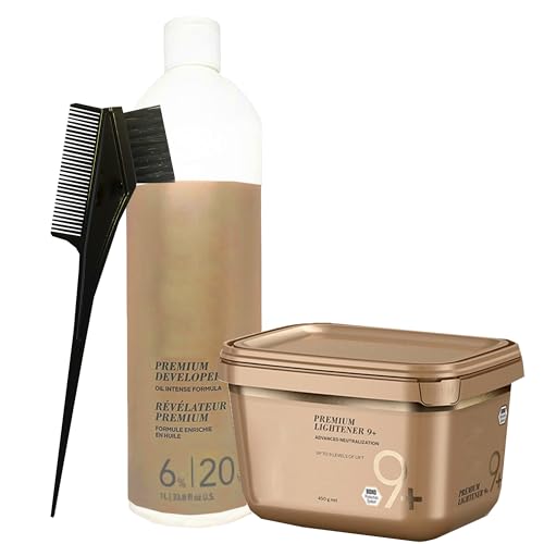 BlondeMe Lightener 9+ Bleach 450g Bundle with Developer & Tint Brush