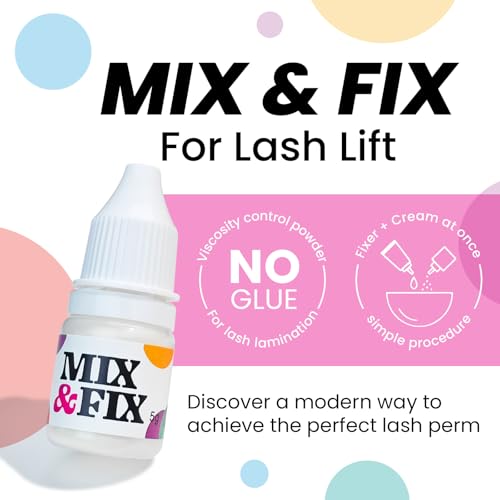 PERMANIA Korean Lash Lift Powder, Super Mix Eyelash Perm Solution Achieve Glue-free for Lash Lift, Salon Use (with Flat Shields)