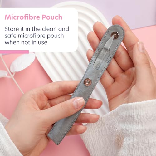 Czech Glass Cuticle Pusher - Dual-Ended Reusable Nail Stick with Pouch