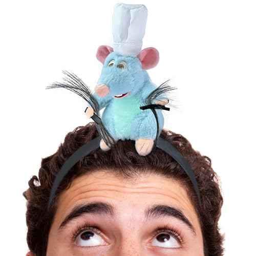 Rat Headband Clip Grabs Hair Rat Plush Mouse Ears Stuffed Animal Costume Props Funny for Adults