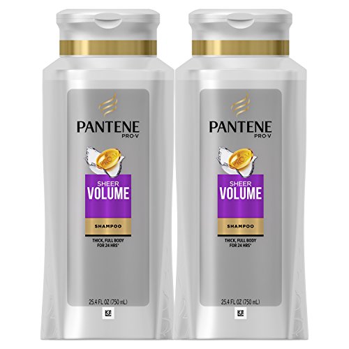Pantene Volumizing Shampoo for Fine Hair, Sheer Volume 25.4 Fl Oz (Pack of 2)
