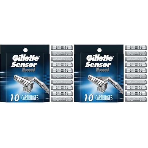 Gillette Sensor Excel Men's Razor Blade Refills, 10 Count (Pack of 2)