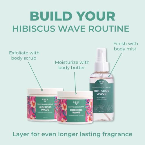 Roxy Hibiscus Wave Body Mist - Tropical Orange Blossom & Sea Salt Spray, 4 oz