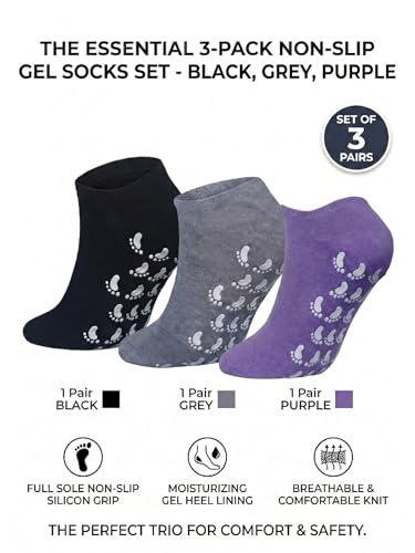 Nesgther Moisturizing Foot Socks 3 Pairs Overnight Hydration for Dry, Cracked Heels