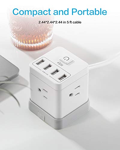 KMC Surge Protector Power Cube with 4 USB Ports