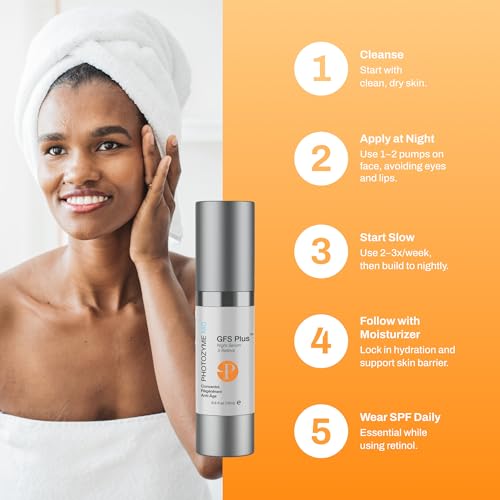 Photozyme GFS Plus Night Serum with 0.5% Retinol ? Anti-Aging Peptide Complex ? Reduces Wrinkles, Dark Spots & Sun Damage ? Brightens, Firms & Evens Skin Tone ? 0.5 fl oz