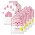 Cute Cat Paw Moisturizing & Exfoliating Hand Mask Gloves - 5 Pairs
