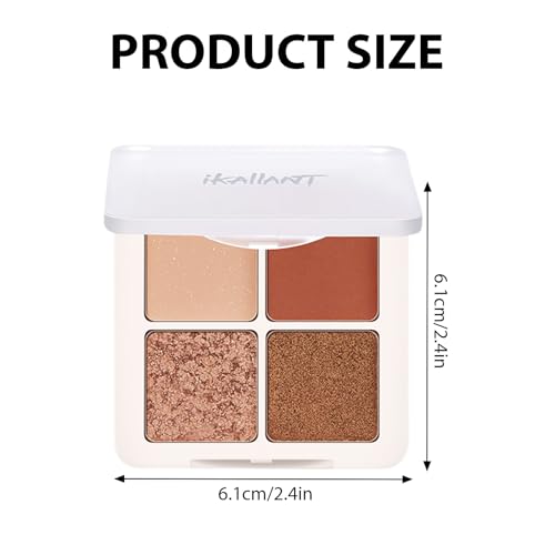 4-Color Eyeshadow Palette - Matte & Shimmer Nude Gold