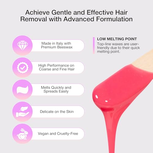Curacoro Italian Wax Beans - 500g Hard Wax Beads for Full Body Hair Removal on Face, Body, Brazilian, Bikini, Legs, Underarms, Skin-Friendly Waxing Beads for Women & Men, Made in Italy (Passion Fruit)