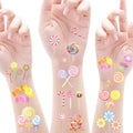 472 Pcs Cute Candyland Candy Land Tattoos Temporary Stickers,Sweet Candyland Birthday Party Favors Supplies Decorations Favors Goodie Bag Stuffers Prize(24 Sheets)