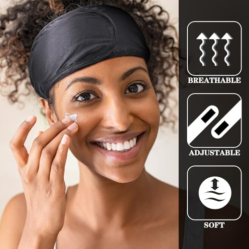 Hercicy 6-Pack Satin Hair Wrap Headband – Adjustable Spa Headwear