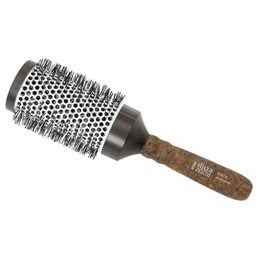 Ibiza Hair Ceramic Round Brush (CC Series) | Carbon Fiber/Nylon Bristles with Ergonomic Cork Handle | Heat Resistant Ionic Design to Reduce Frizz & Static | Ideal for All Hair Types