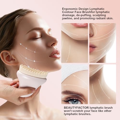 Lymphatic Face Brush for Sculpting & De-Puffing | Natural Gua Sha Tool