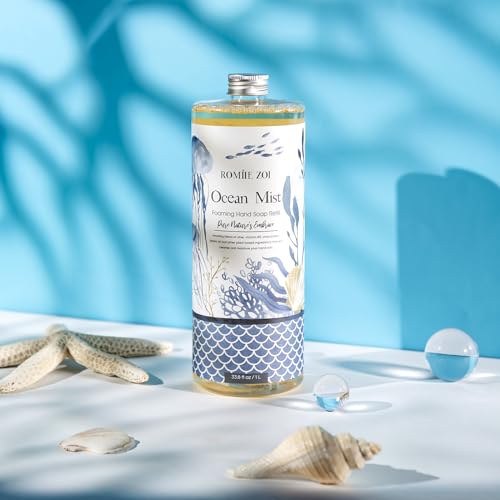 ROMIIE ZOI Foaming Hand Soap Refill, Ocean Mist, Gentle & Moisturizing Formula for Home & Kitchen, 1 L/ 33.8 FL OZ