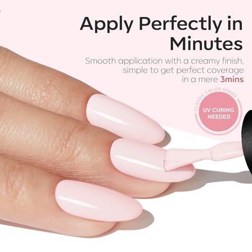 Modelones 15ML Baby Pink Gel Nail Polish with UV LED Nail Lamp