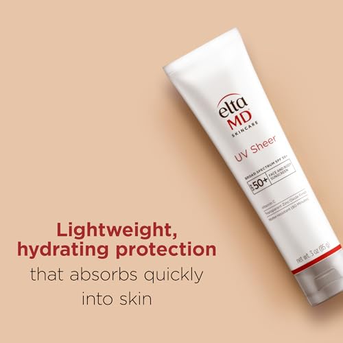 EltaMD UV Sheer SPF 50+ Sunscreen with Zinc Oxide 3 oz - Water & Sweat Resistant