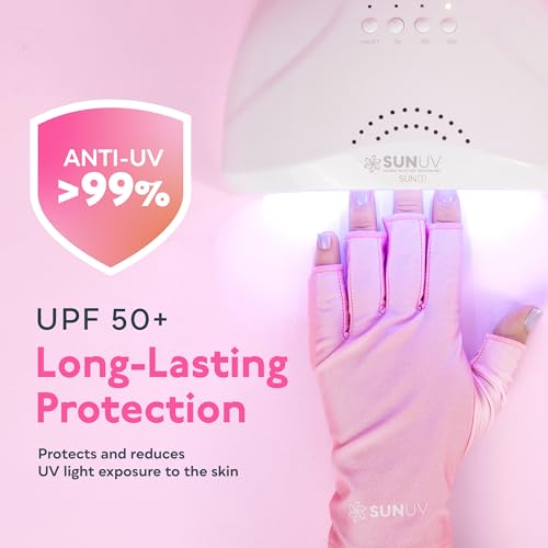 SUNUV UPF 50+ Anti UV Protection Gloves for Gel Nail Lamp