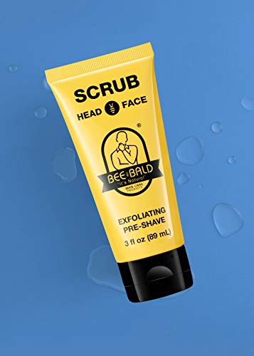 BEE BALD SCRUB Exfoliating Pre-Shave deep cleans & removes pore clogging dirt, oil & dry, flaky skin. Prepares skin for a ‘super close shave’ leaving it ‘smoother than a baby's behind' 3 Fl Oz