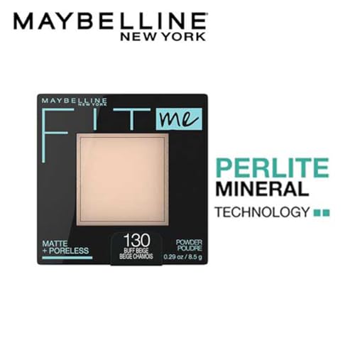 Maybelline Fit Me Matte + Poreless Pressed Face Powder Makeup & Setting Powder, Buff Beige, 1 Count