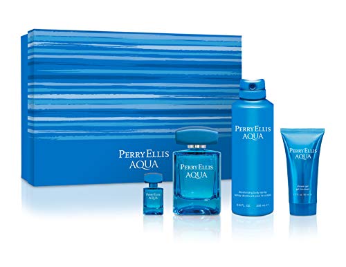 Perry Ellis Aqua Men 4-Piece Gift Set 3.4oz EDT Spray