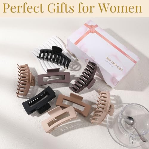LuSeren Large Hair Claw Clips 4.3 Inch Matte Banana Clips