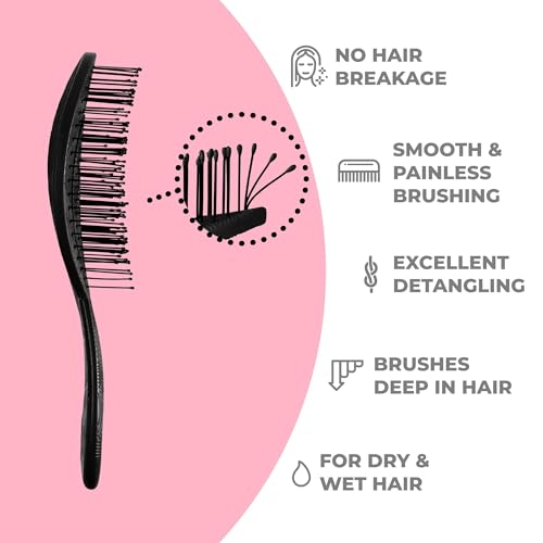 Ninabella Organic Detangling Hair Brush for All Hair Types