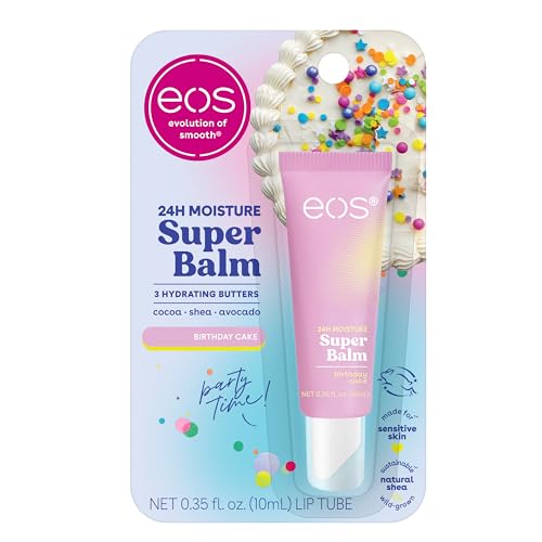 eos Moisture Super Balm Birthday Cake Lip Balm - Shea Butter 0.35 fl oz (Pack of 1)