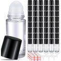 Sumind 48 Essential Oil Roller Bottles Glass Deodorant Bottle Roller Ball Container Empty Refillable Rollerball Bottle with Plastic Balls, Funnel and Sticker (30 ml,Clear)