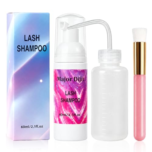 Lash Extension Shampoo Kit with Brush & Rinse Bottle