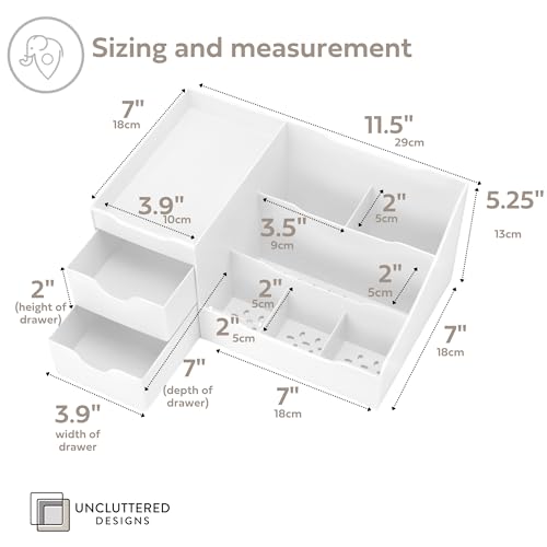 Large Makeup Organizer with Drawers - Countertop Beauty Storage