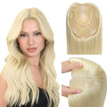 Real Human Hair Topper 12" #60 Platinum Blonde 55g