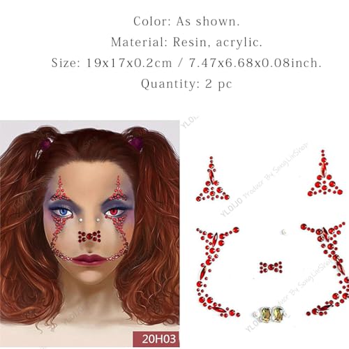 Face Gems Jewels Temporary Tattoos for Halloween