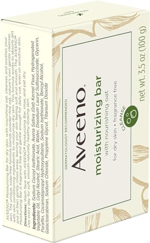 Aveeno Moisturizing Bar with Natural Colloidal Oatmeal for Dry Skin, Fragrance Free, 3.5 Oz (2 Pack)