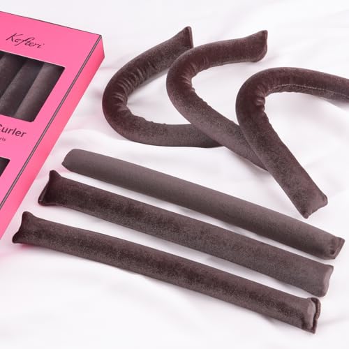 Kafteri Heatless Hair Curlers Set - Soft Flexi Rods for Overnight Styling, No Heat Needed, Natural Waves for Women