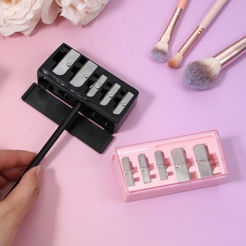 Multi-Function Eye and Lip Pencil Sharpener Set - 2 Pieces, 5 Hole Portable Makeup Tool