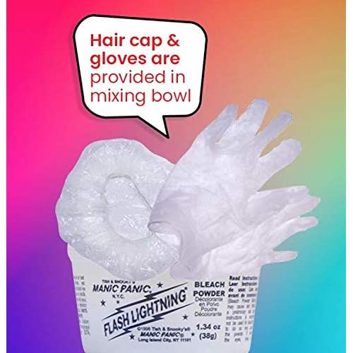 MANIC PANIC Flash Lightning Hair Bleach Kit - Bleach Powder + 30 Volume Developer - Hair Lightener for Dark Shades - Lifts Up to 5 Levels - Achieve Medium to Light Blonde - Vegan & Cruelty-Free (2 pk)