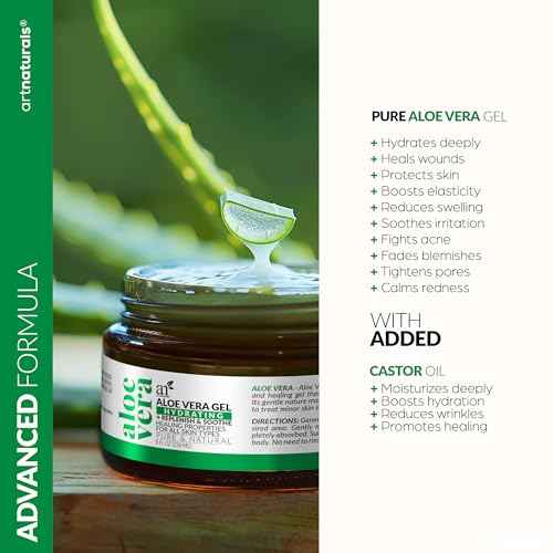 artnaturals Aloe Vera Gel Set - JUMBO 20oz - Sunburn Relief & Hydration for Face, Body, Scalp & Hair - Calming Moisturizer After Sun Exposure - Freshly Harvested within 12 Hours