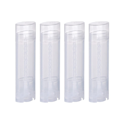 Ewanda store 5ml Oval Lip Balm Tubes,100PCS Plastic Clear Empty Oval Oval Deodorant Containers Lip Gloss Container Holder With Caps