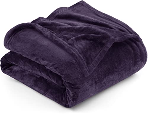 Utopia Bedding Fleece Blanket King Size Purple 300GSM Luxury Bed Blanket Anti-Static Fuzzy Soft Blanket Microfiber (90x102 Inches)