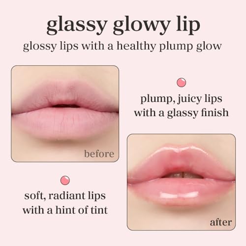 NOONI Korean Lip Oil Bundle - Applepeony & Appleclear, Nourishing & Hydrating Lip Gloss