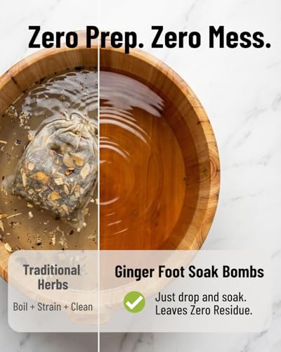 Herbal Ginger Foot Soak Balls for Swelling & Fatigue Relief (8 Pack)
