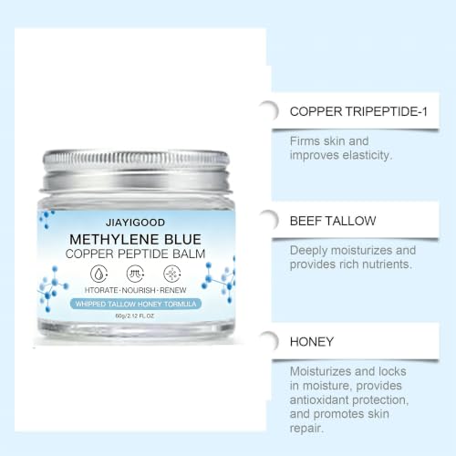 JIAYIGOOD Copper Peptide Face Cream with Tallow & Antioxidants for Anti-Aging Hydration